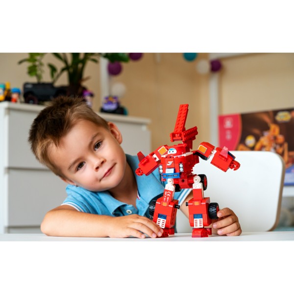Фото - Пластиковый конструктор Super Wings Small Blocks 2-in-1 Buildable Transforming Vehicle Jett Джетт (EU385005)
