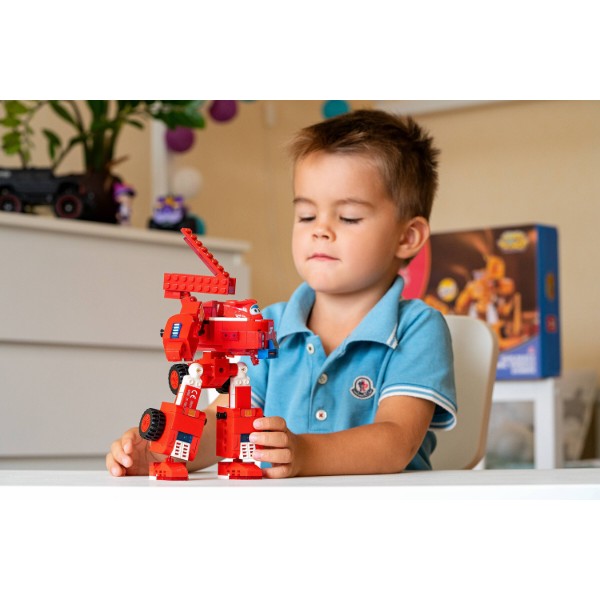 Фото - Пластиковый конструктор Super Wings Small Blocks 2-in-1 Buildable Transforming Vehicle Jett Джетт (EU385005)