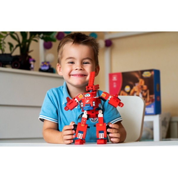 Фото - Пластиковый конструктор Super Wings Small Blocks 2-in-1 Buildable Transforming Vehicle Jett Джетт (EU385005)
