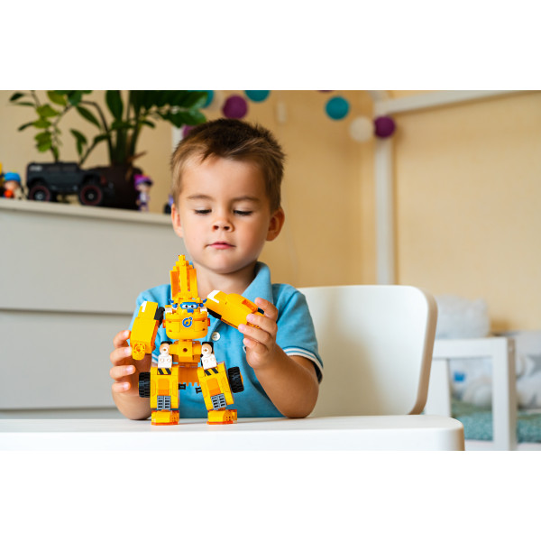 Фото - Пластиковый конструктор Super Wings Small Blocks 2-in-1 Buildable Transforming Vehicle Donnie Донни (EU385007)