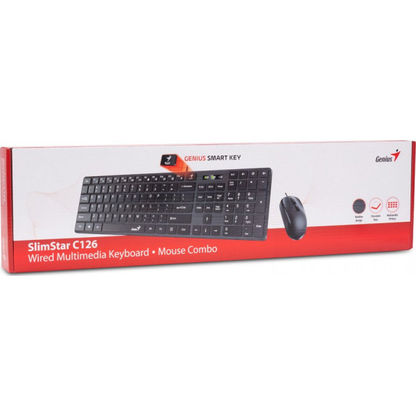 Фото - Клавіатура+миша Genius C-126 SlimStar USB Black Ukr