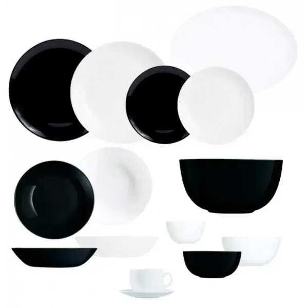 Фото - Столовий сервіз Luminarc Diwali Black&White 44 пр. (P4678) Фото - Столовий сервіз Luminarc Diwali Black&White 44 пр. (P4678)