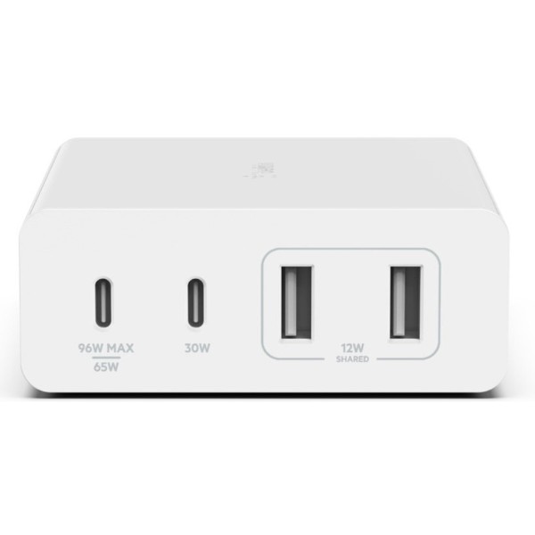 Фото - Мережевий зарядний пристрій Belkin 108Вт 2хUSB-С GAN PD PPS/2хUSB-A 
White (WCH010VFWH)