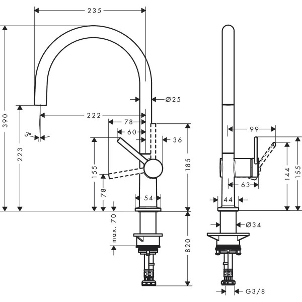 Фото - Кухонний змішувач Hansgrohe Talis M54 Black (72804670)