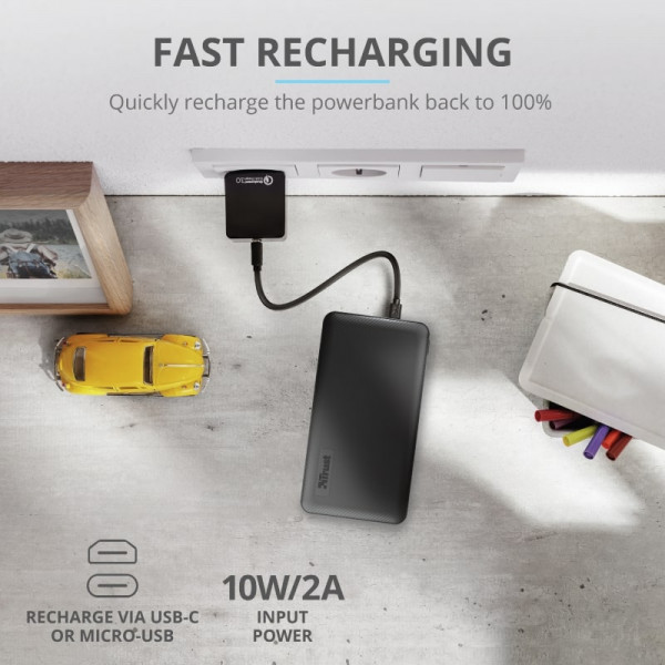 Фото - Батарея мобільна Trust Primo 5000 mAh Black (23596)