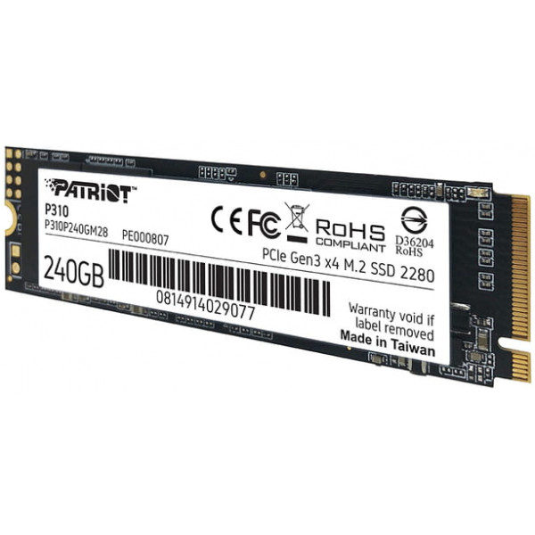 Фото - SSD-накопичувач внутрішній Patriot M.2 240GB PCIe 3.0 P310 (P310P240GM28)