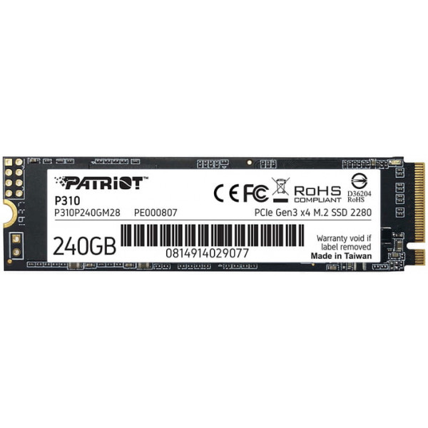 Фото - SSD-накопичувач внутрішній Patriot M.2 240GB PCIe 3.0 P310 (P310P240GM28)