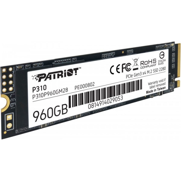 Фото - SSD-накопичувач внутрішній Patriot M.2 960GB PCIe 3.0 P310 (P310P960GM28)