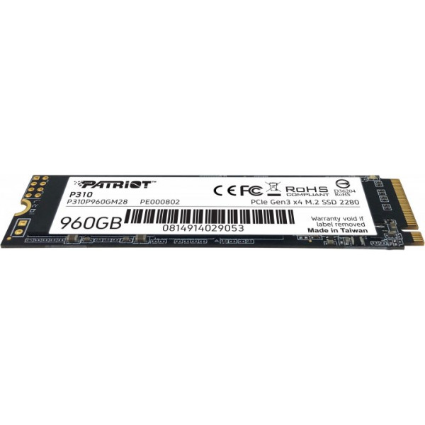 Фото - SSD-накопичувач внутрішній Patriot M.2 960GB PCIe 3.0 P310 (P310P960GM28)