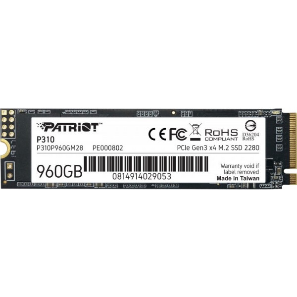 Фото - SSD-накопичувач внутрішній Patriot M.2 960GB PCIe 3.0 P310 (P310P960GM28)