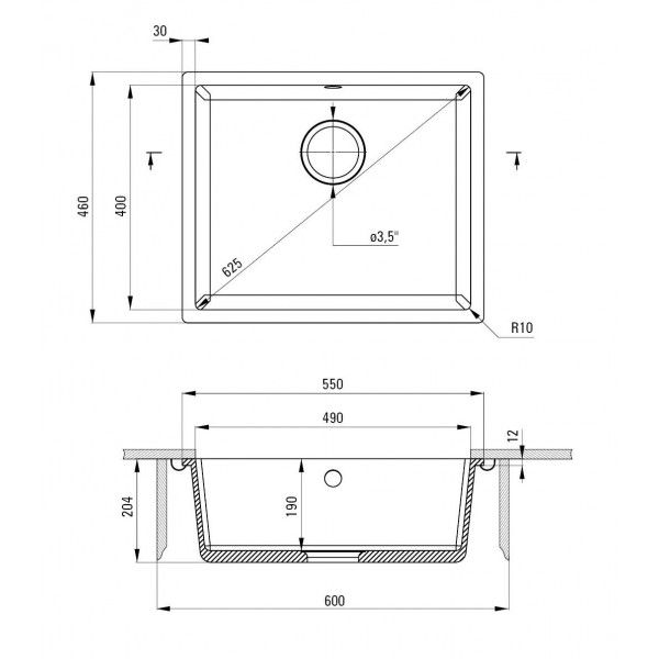 Фото - Мийка кухонна Deante Corda Graphite (ZQA_G10C)