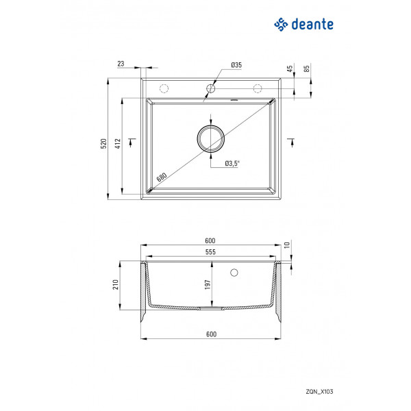 Фото - Мийка кухонна Deante Andante Graphite (ZQN_2103)