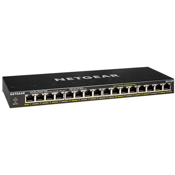 Фото - Коммутатор локальної мережі (Switch) Netgear GS316P-100EUS