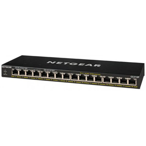 Фото - Коммутатор локальної мережі (Switch) Netgear GS316P-100EUS