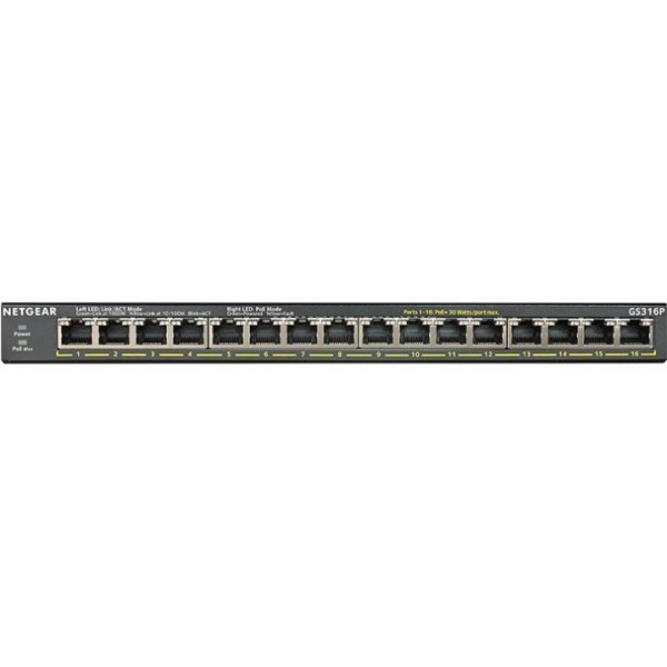 Фото - Коммутатор локальної мережі (Switch) Netgear GS316P-100EUS