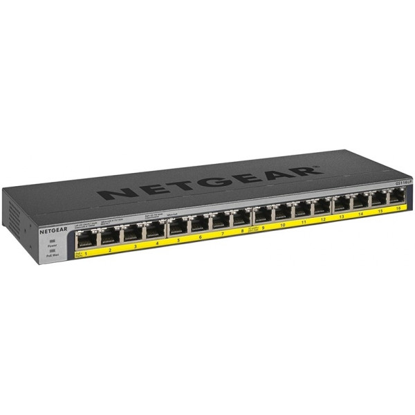 Фото - Коммутатор локальної мережі (Switch) Netgear GS116LP-100EUS