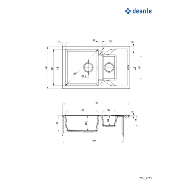 Фото - Мийка кухонна Deante Andante Beige (ZQN_5113)