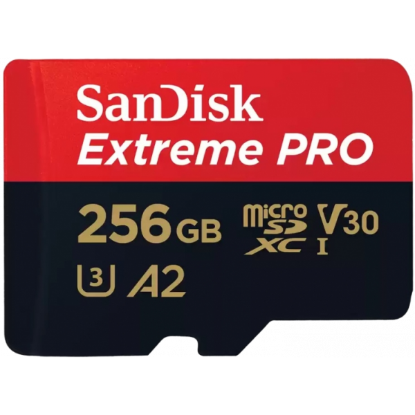 Фото - Карта пам'яті SanDisk microSD 256GB C10 UHS-I U3 Extreme Pro V30+SD (SDSQXCD-256G-GN6MA)