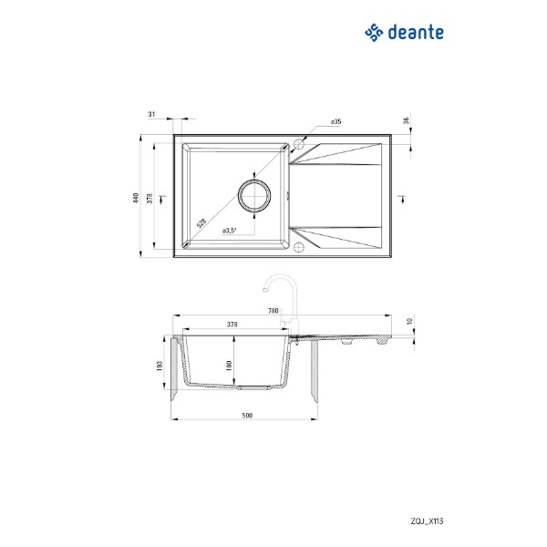 Фото - Мойка кухонная Deante Evora Graphite (ZQJ_2113)