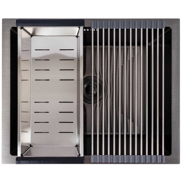 Фото - Мойка кухонная VALESO PVD черная СМ 54x44 Handmade (монтаж под столешницу)
