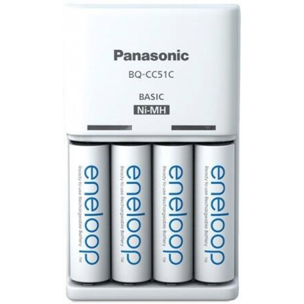 Фото - З/устройство для аккумуляторов AA/AAA Panasonic Basic Charger+ Eneloop 4AA 1900 mAh(K-KJ51MCD40E)