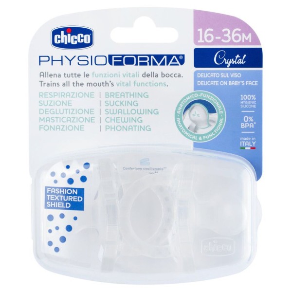 Фото - Ортодонтична пустушка Chicco Physioforma Crystal 2- 6 місяців 2 шт. (73088.31)