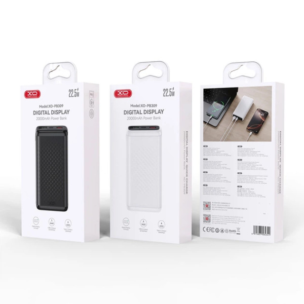Фото - Батарея мобільна XO PB309 22.5W 20000 mAh White