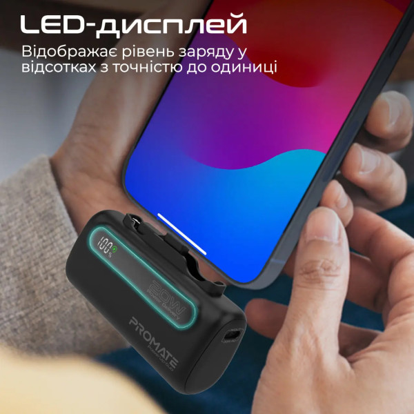 Фото - Батарея мобільна Promate 5000mAh USB-C, Lightning (powerup-duo.black)