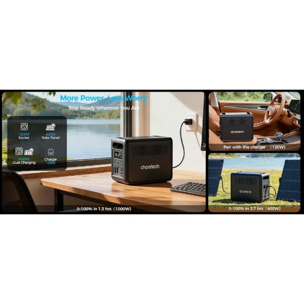Фото - Зарядная станция универсальная Choetech BS068 (1200W, 1024Wh, Wi-Fi)