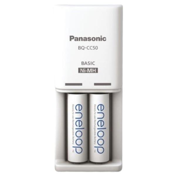 Фото - З/устройство для аккумуляторов AA/AAA Panasonic Compact Charger+Eneloop NI-MH AA 2000 мАг 2 шт. (K-KJ50MCD20E)