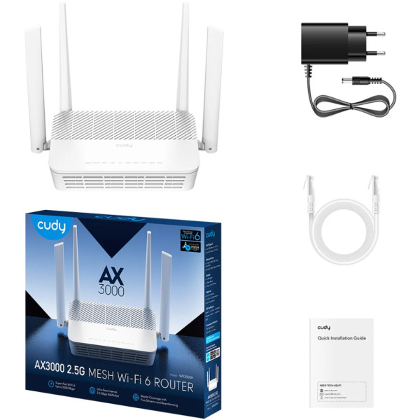 Фото - Маршрутизатор інтернет WiFi6 Cudy WR3000H (73-00544)