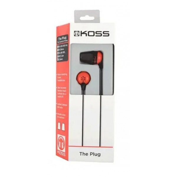 Фото - Навушники вкладиші дротові Koss The Plug Noise Isolating Red (196768.101)