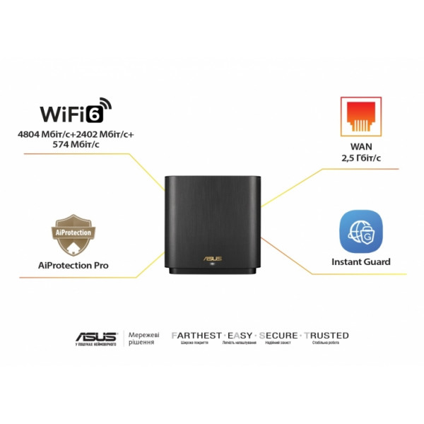 Фото - MESH система WiFi6 Asus ZenWiFi XT9 1-PK Black