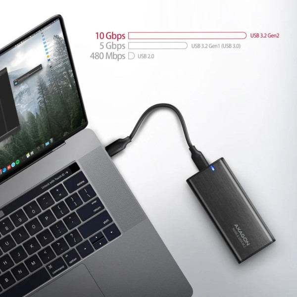 Фото - Внешний карман AXAGON SuperSpeed+ USB-C - M.2 NVMe & SATA SSD RAW box (EEM2-SB2)