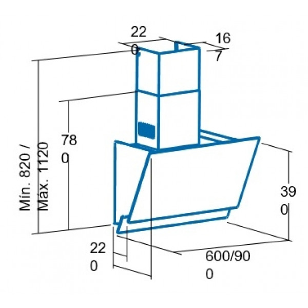 Фото - Витяжка декоративна Cata JUNO 900 XGWH