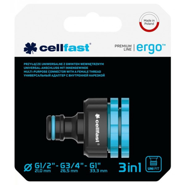 Фото - З'єднувач для шланга Cellfast ERGO 1/2, 3/4, 1' (53-210)