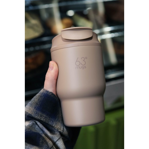 Фото - Термокружка 63mugs Drive 360 мл флет вайт бежевая (6999999987338)