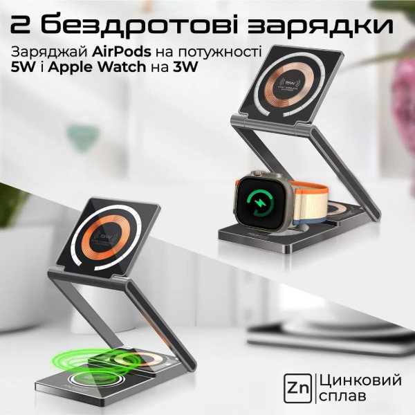 Фото - Бездротовий зарядний пристрій Promate lucidfold-trio