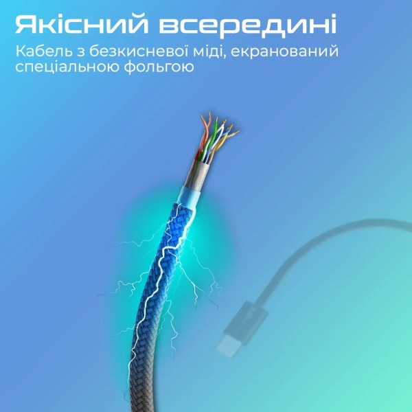 Фото - Кабель Promate USB Type-C-Lightning (ecoline-ci120.black)