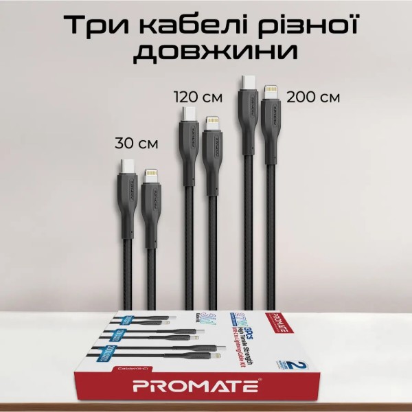 Фото - Кабель Promate Type-C-Lightning (cablekit-ci)