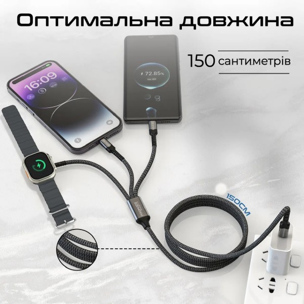 Фото - Кабель Promate icharge-trio.black