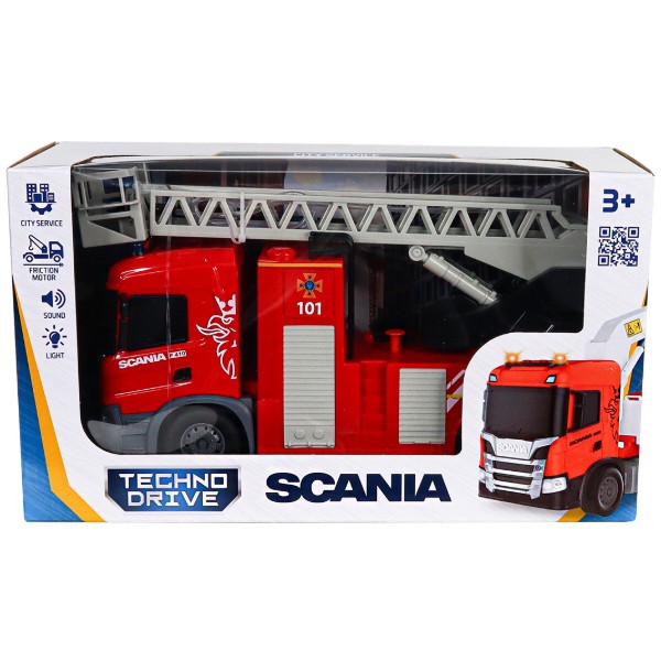Фото - Наземна спецтехніка TechnoDrive Big Truck – ПОЖЕЖНА МАШИНА SCANIA (світло, звук, функція води) (6407KS)