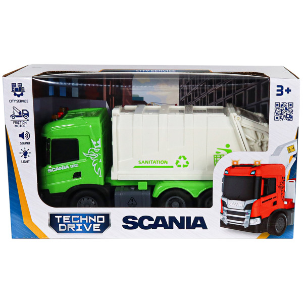 Фото - Наземна спецтехніка TechnoDrive Big Truck – Сміттєвоз SCANIA (світло, звук) (6410KS)