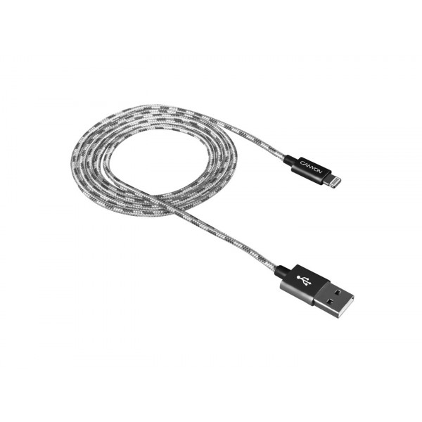Фото - Кабель Canyon Lightning USB for Apple 1m Dark Gray (CNE-CFI3DG)
