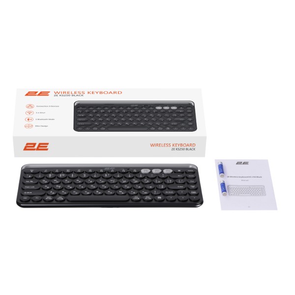 Фото - Клавиатура беспроводная 2E KS250 WL BT Black (2E-KS250WBK)