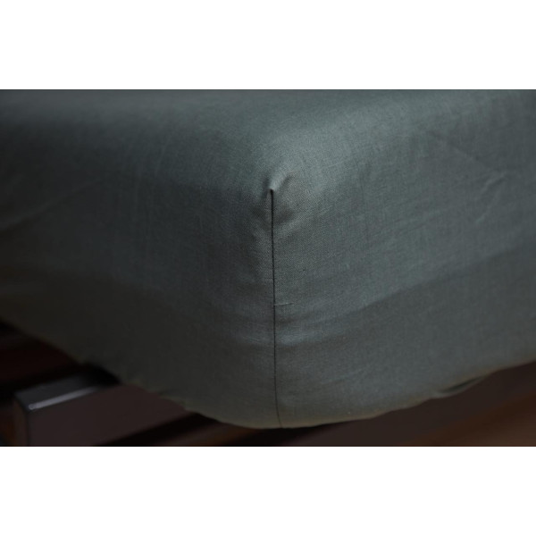 Фото - Простирадло полуторне Moon&Star на гумці Dark Green Бязь Gold Люкс 140х200х20 см (MS-850000170)