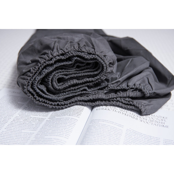 Фото - Простирадло двоспальне Moon&Star на гумці Sweat Gray Бязь Gold Люкс 180х200х20 см (MS-850000536)