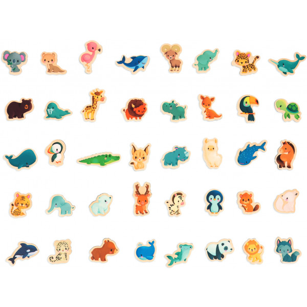 Фото - Пазли (3-4 роки) Janod Карта світу з тваринами (J05468)