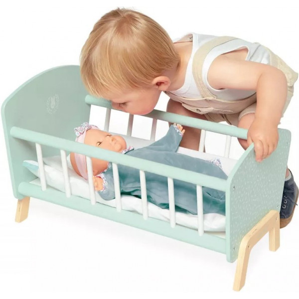 Фото - Меблі і будиночки для ляльки Janod ліжко м'ятне (J05902)
