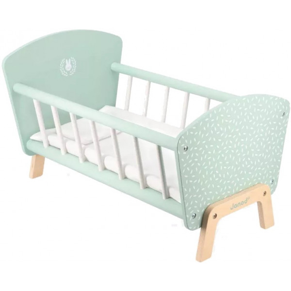 Фото - Меблі і будиночки для ляльки Janod ліжко м'ятне (J05902)